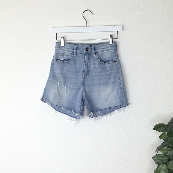 Sneak Peek High Rise Denim Shorts - Picture 1 of 6